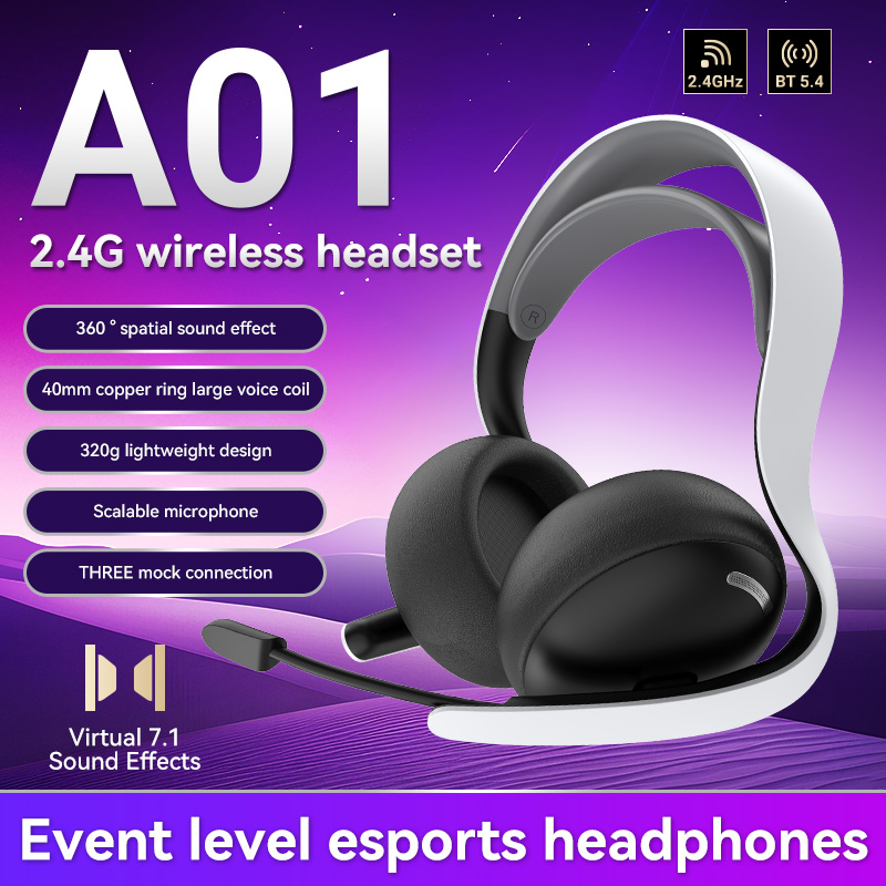 Esports Gaming Bar - Auriculares para Juegos A01 Inalámbricos/Cableados/BT 2.4G