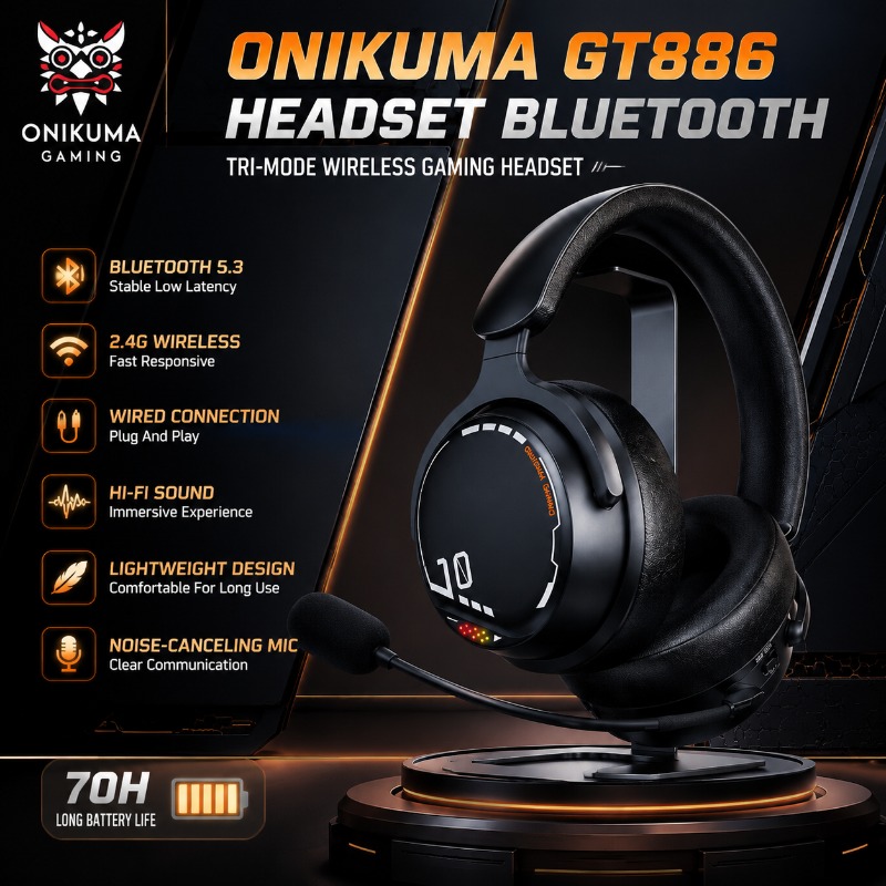 Esports Gaming Bar - Auriculares para Juegos ONIKUMA GT886, Tri-Modo,
